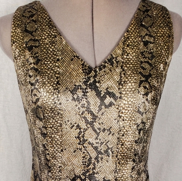 TRIO NEW YORK Exotic GRN/BLK Python Print Dress SM - Picture 6 of 15